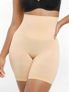 High-Waist Nude Shaping Shorts - Seamless Tummy Control